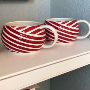 PAIR Starbucks mugs red white
